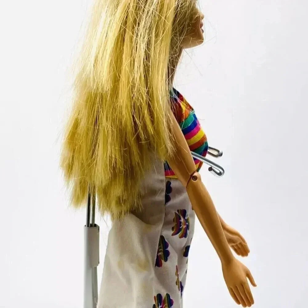 MATTEL BARBIE Doll Blond Hair Articulated Elbows Floral Dress12